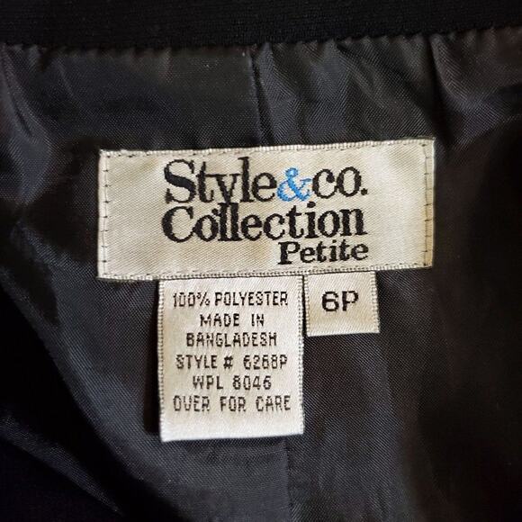 Style & Co Collection Long Blazer Womens Size 6P Black Button Front Lined Jacket - Picture 6 of 9